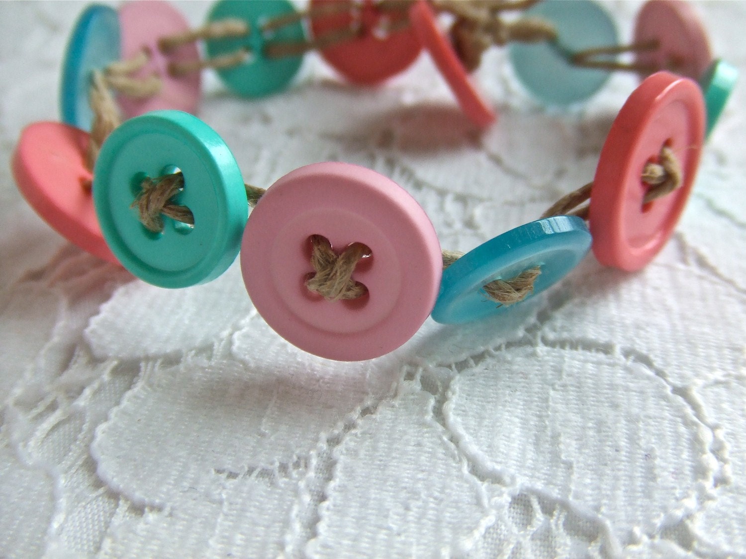 Button Bracelet- Salt Water Taffy