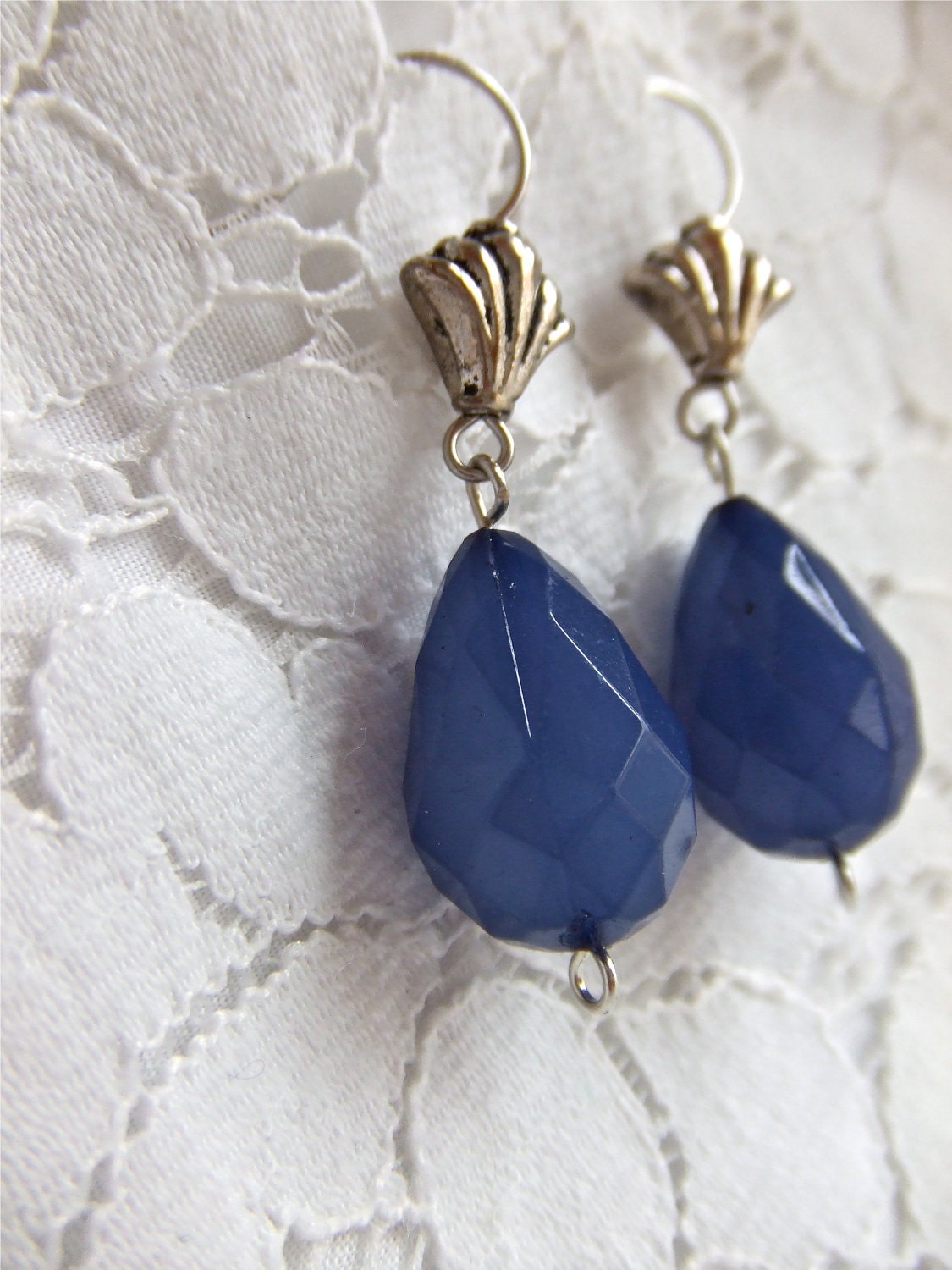 Lady Katherine- Blue Drop Earrings