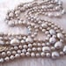Pearl Necklace - 60 inches 4.0-9.0mm Silver Gray Freshwater Pearl Necklace - Free shipping