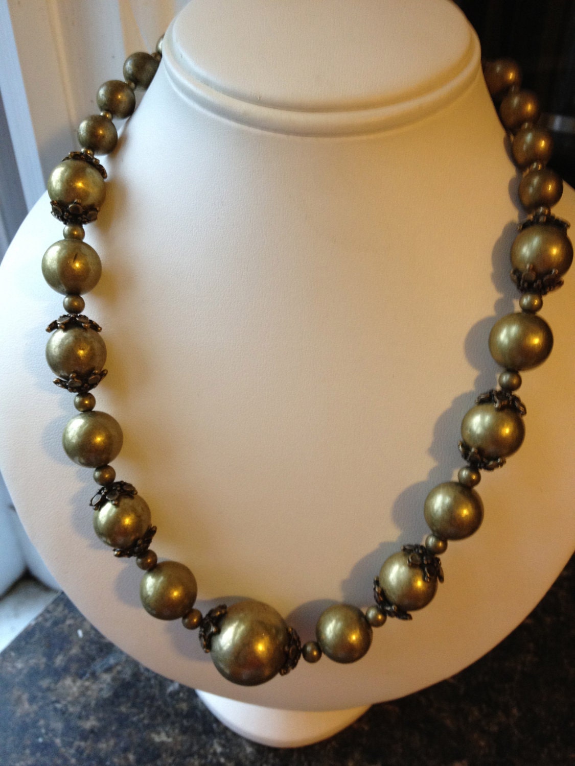 Vintage VCLM signed beaded necklace
