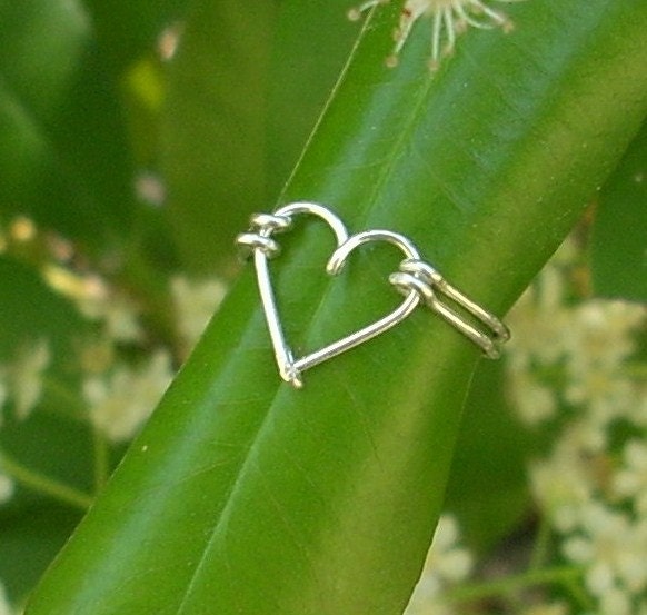 Silver wire Heart ring