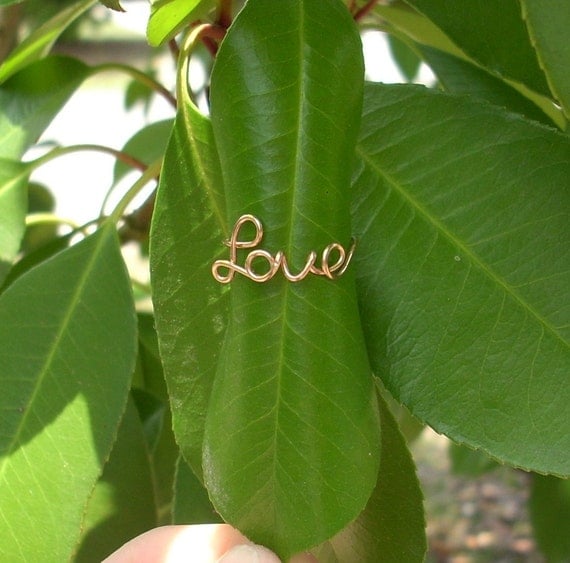 14K Rose Gold LOVE Ring.