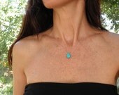 Graduation Gifts, Tiny Teal Howlite Turquoise Teardrop Necklace, Sterling Silver Necklace, Minimalist Pendant Delicate, Gift For Her