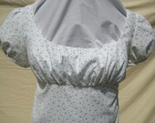 Regency Dress. Jane Austen. White/Lilac  print gown. READY TO SHIP
