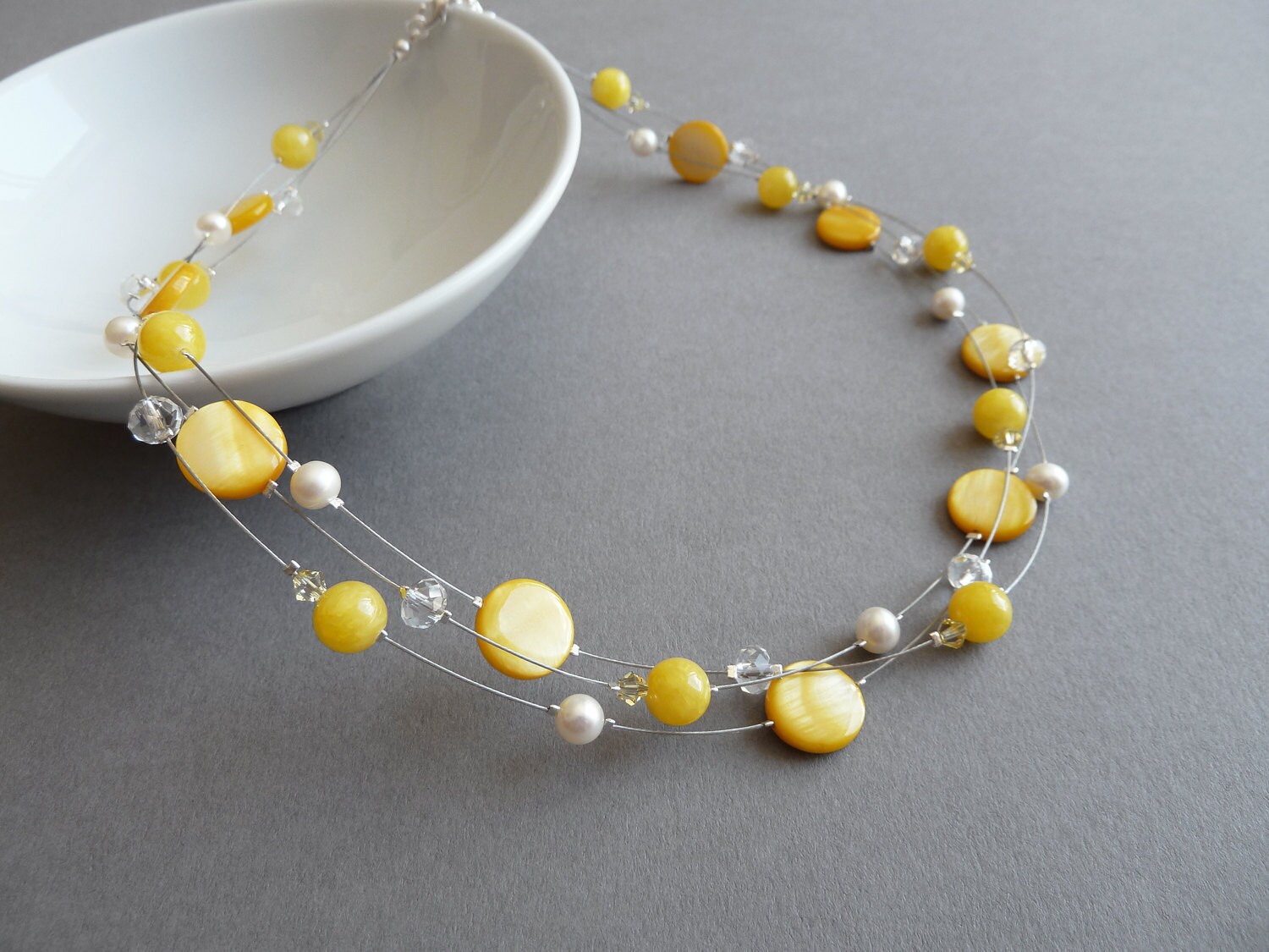 Yellow Necklace Jewelry