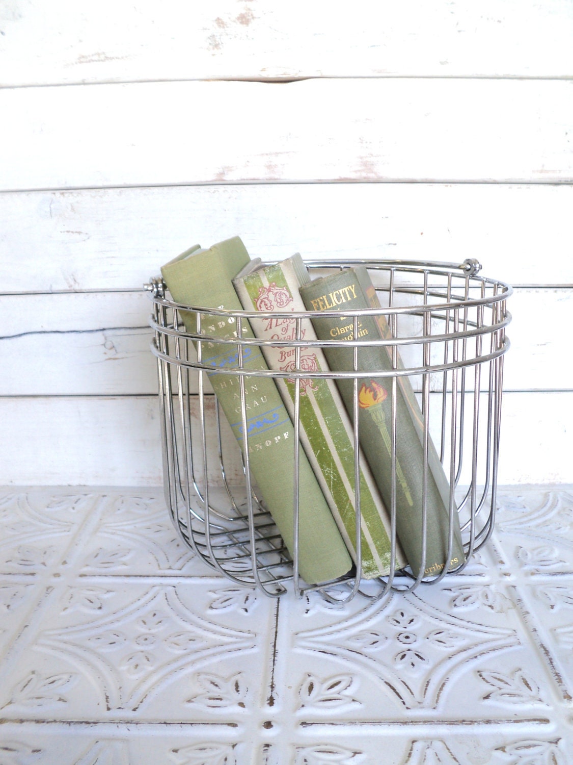 Green Books Instant Library Collection Decorative Books Photography Props Sage, Pale Green, Shabby Chic, French Country