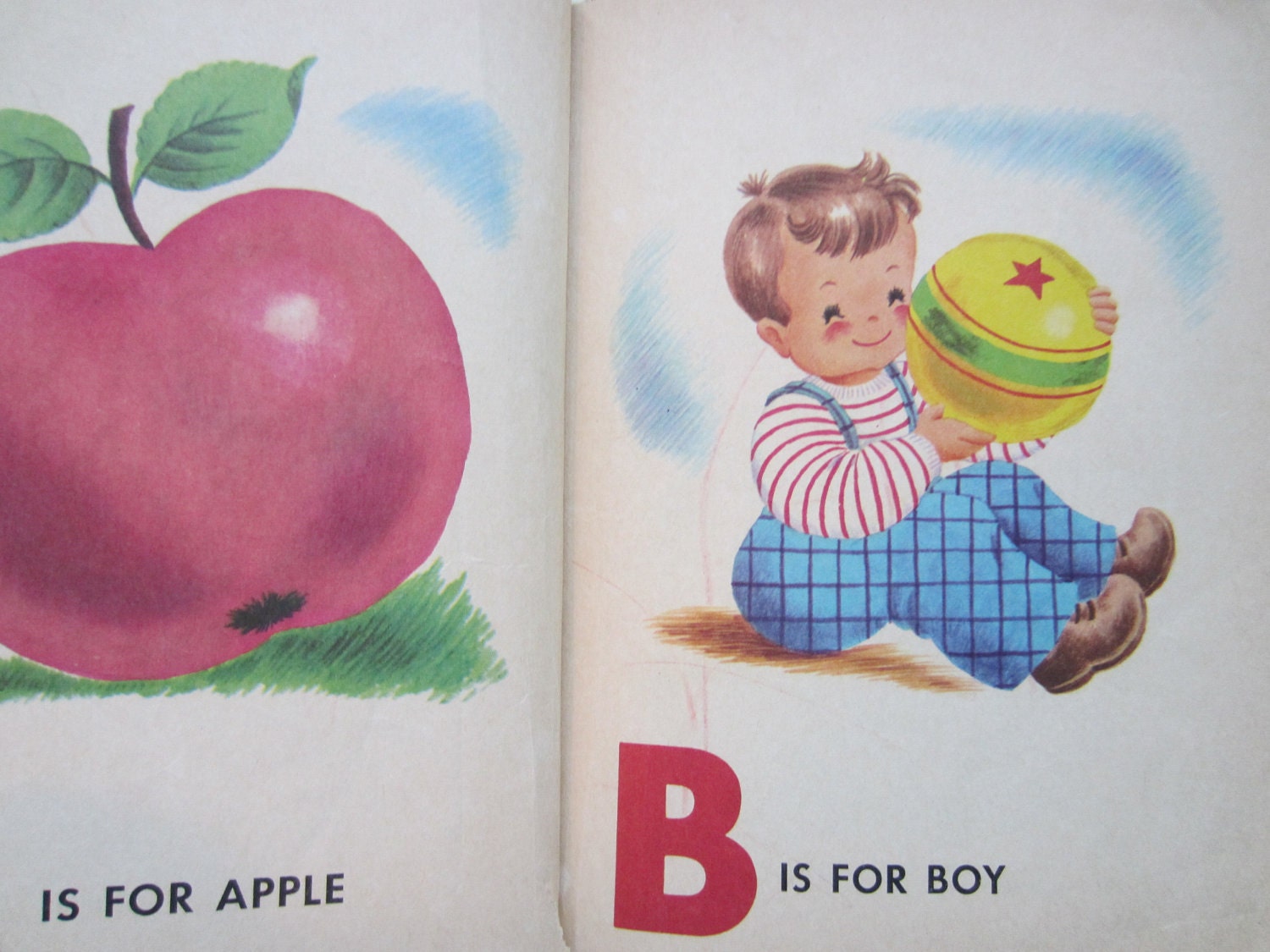 1950s Vintage Alphabet Book, ABC Book