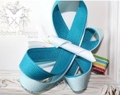 Torquoise Blue Butterfly Bow. Butterfly Sculpture Ribbon Clippie. Free Ship Promo.