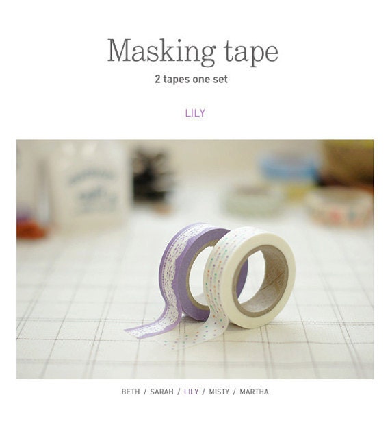 Washi Tape 15mm 2Rolls MASKING TAPE SET Multi Use-lily