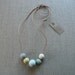 Silver Blue and Moss Ceramic Beads Necklace