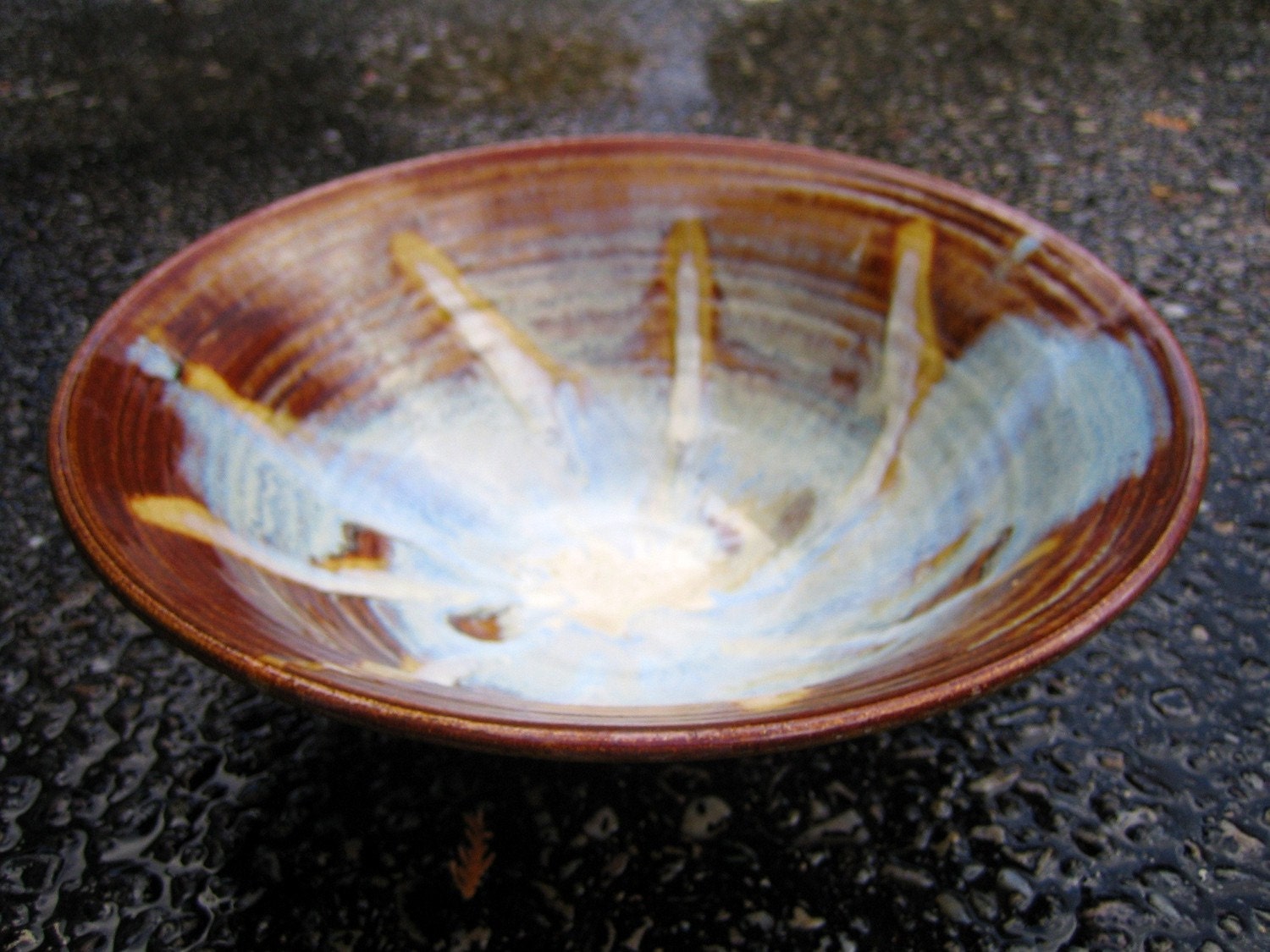 Serving Bowl - Honey Red Glaze