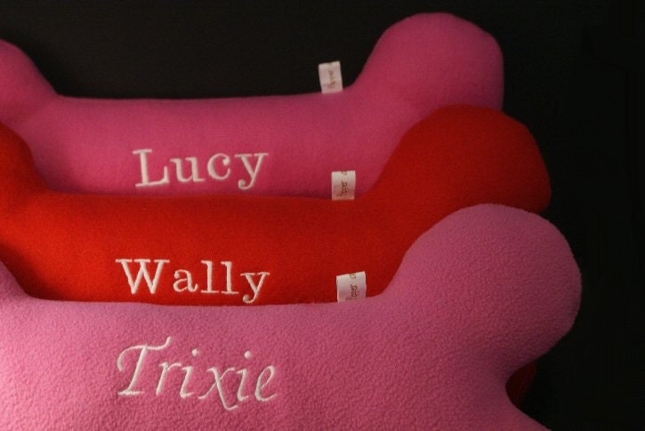 Large Cute Dog Bone Pillow - personalized FREE