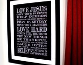 Family Rules 24x30 Subway Sign Print