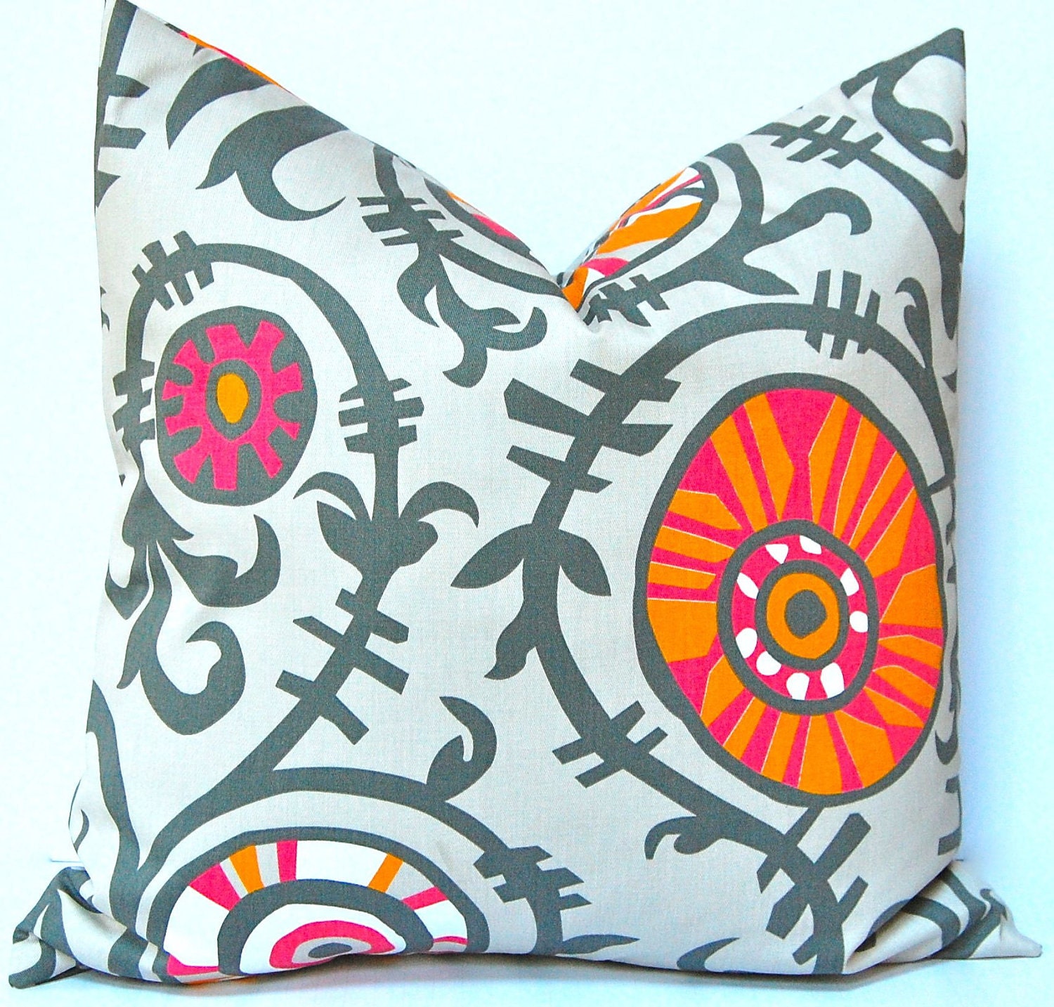 MEMORIAL DAY SALE Decorative Throw Pillows Pillowcase Home Decor Cushion Covers 20 x 20 Inches Suzani Pair of Two