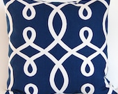 Navy Blue Decorative Pillow Cover 20 x 20 Duralee Loop Navy Cushion Covers