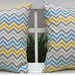 MEMORIAL DAY SALE Chevron Decorative Pillows, 20 x 20, Throw Pillow Covers, Accent Pillows, Missoni Style Pillow Covers Summerland Blue Gre