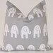 Decorative Pillows Children Decor Gray Animal Pillow Covers Accent Pillows Nursery Decor 18 x 18 Inches Elephant and Chevron Prints