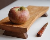 Footed Cutting Board Rustic Wood Serving Tray Cherry Eco Gift for Mom