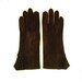 VINTAGE Brown Cotton Gloves with Buttons FREE SHIPPING