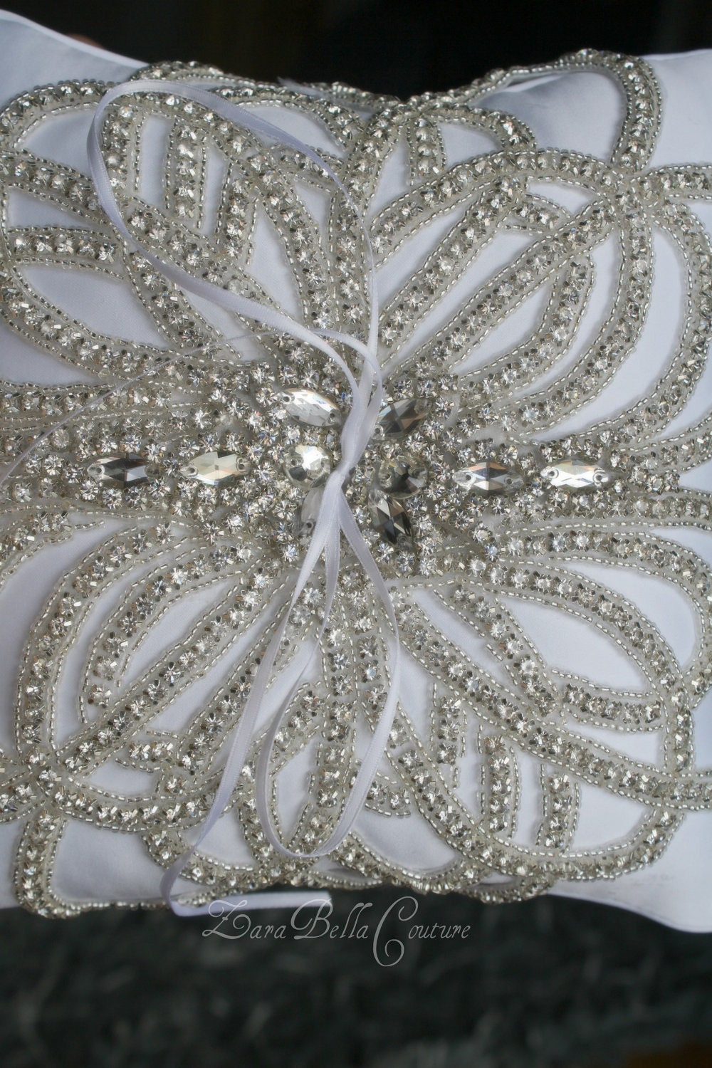 Crystallized wedding ring Bearer pillow bridal accessories