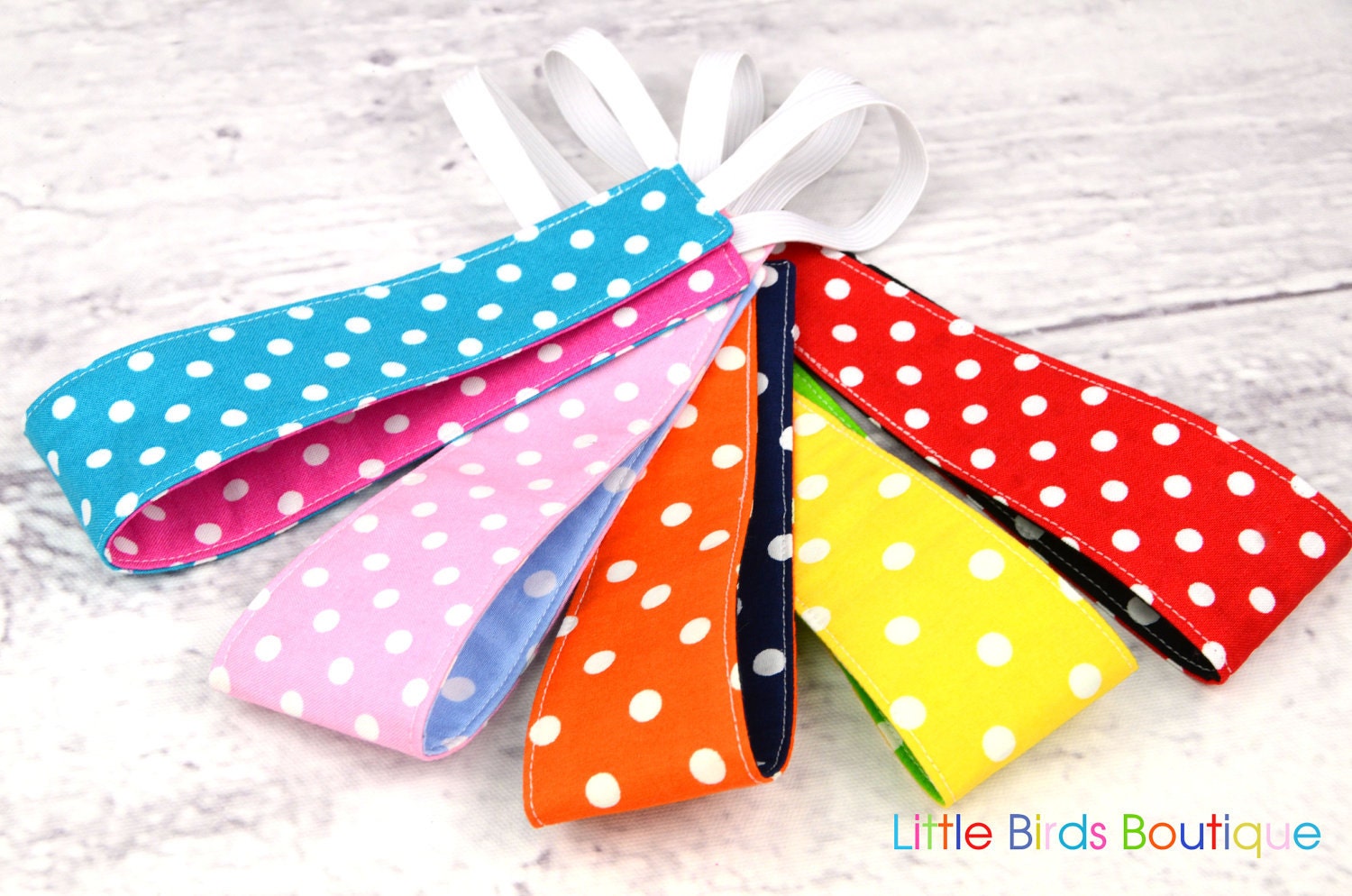 Set of 5 Reversible Headband- Children Toddler in 10 Different Colors Made to Match