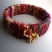 Bangle Bracelet of Sari Silk and Gold Vermeil Charm