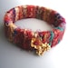 Bangle Bracelet of Sari Silk and Gold Vermeil Charm