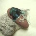 Art Sculpture Spirit Stone SS Charm Turquoise Iridescent Feathers