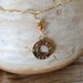 Pendant Delicate Charm Topaz Stones Beads Wavy Metal Cord