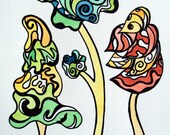Nursery wall kid art trees