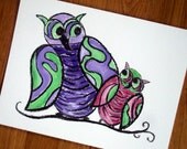 Owl art kids art original painting