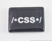 CSS Code Comment Magnet. Glass and Rare Earth Magnet with Style Sheet Comment.