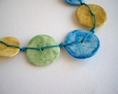 Blue and green clay necklace - FishesMakeWishes