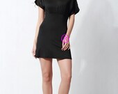 sexy elegant hot women single metal trap short loose sleeve  black casual silm skirt dress
