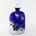 Hand Painted Royal Blue Glass Art Bottle,decorated with Swarovski Crystals Home Decor Vase