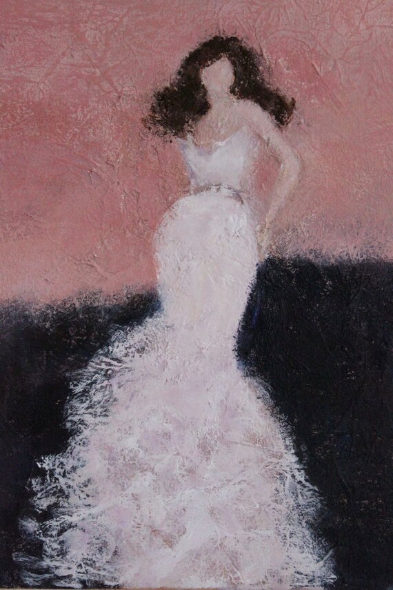 Figurative Painting Original art In Bloom Mother to Be 12 x 16 x 1.5