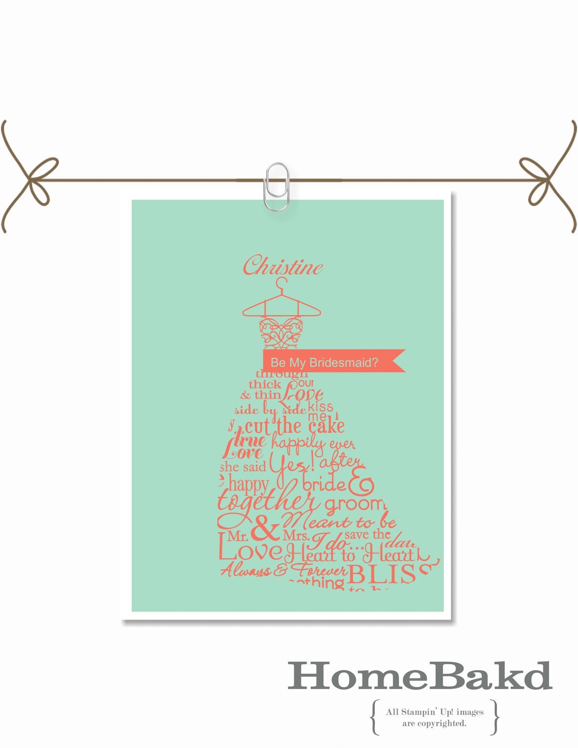 Will you be my bridesmaid color on color