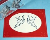 Pair Swallows Clear Polymer Rubber Mini-set tattoo