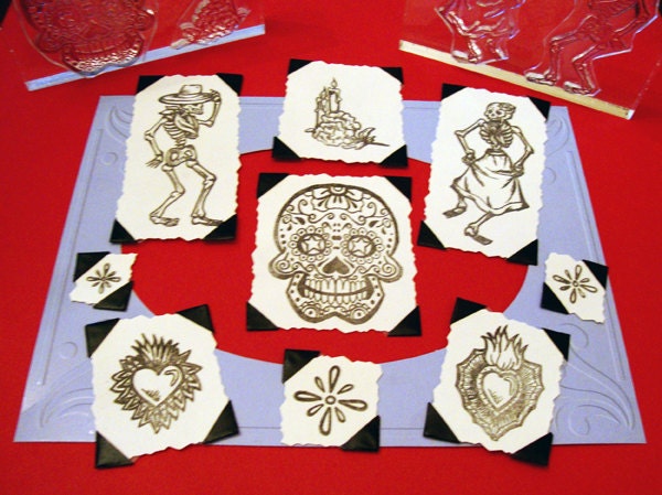 Day of the Dead Set Clear Polymer Rubber Stamp Dia de los Muertos
