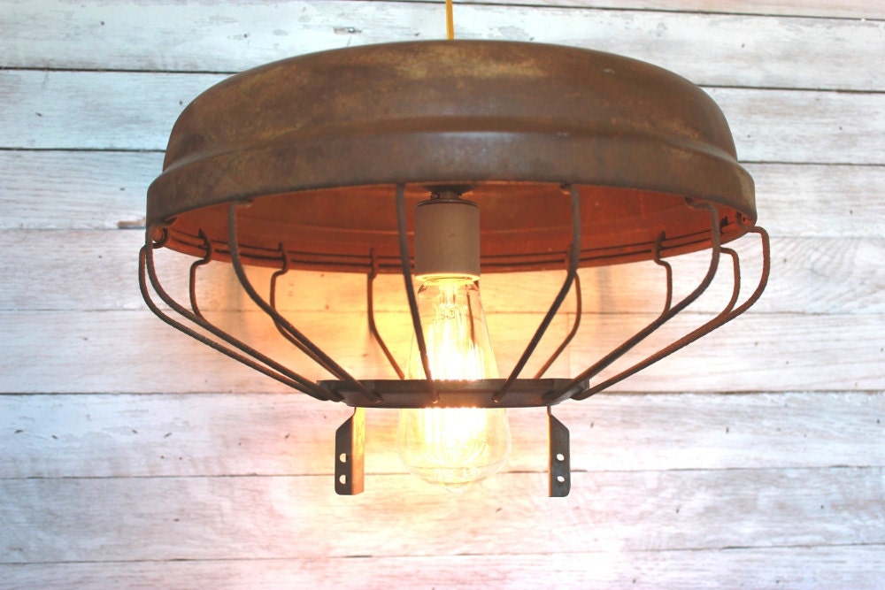 Southern Lighting from Relcaimed Metal Chicken Feeder