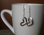 FROM MY HEART, fine silver heart earrings