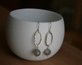 LITTLE LOVELIES, fine silver and laboradite earrings