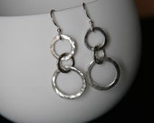THE BEGINNING - fine silver circle dangle earrings