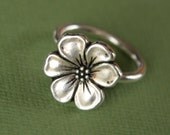 APPLE BLOSSOM RING - silver flower ring