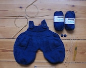 Knitting Pattern for Doll Bib Overall Ole with Pockets