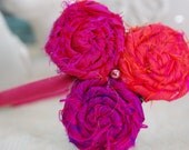Pink Silk Rosette Headband