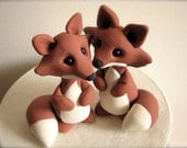 custom fox wedding cake topper