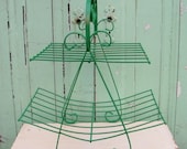 Magazine Rack Vintage Upcycled in Gloss Kelly Green