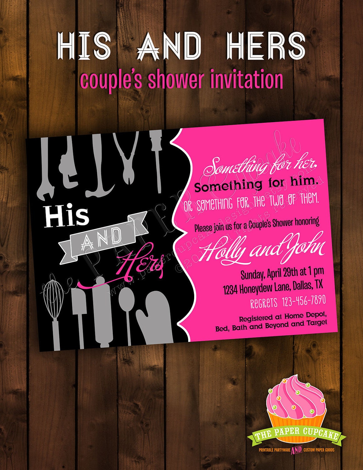 Printable Bridal Shower Invitation Design - His and Hers Couple's Bridal Shower Invitation Design Il_170x135