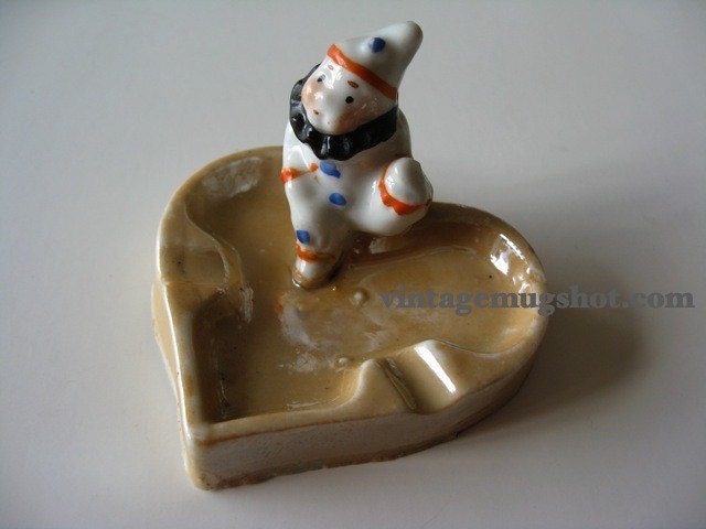 Japanese Clown  Lustre  Ware Card Suite ashtray or tea bag holder